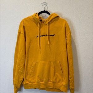 H&M Yellow “Through the Night” Graphic Hoodie Size Large